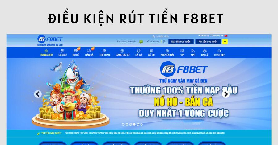 Hướng Dẫn Các Bước Rút Tiền F8BET Siêu Đơn Giản Cho Tân Thủ