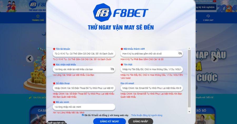 Đăng Ký F8BET - Trở Thành Hội Viên, Nhận Thưởng Người Mới